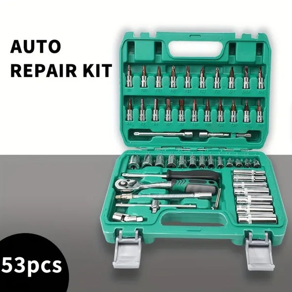 53pcs Set Car Repair Kit Tools, Car Repair Machine Repair Quick