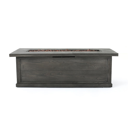 Transitional 56'' Rectangular Outdoor MgO Propane Fire Pit with 50,000