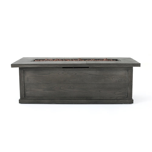 Transitional 56'' Rectangular Outdoor MgO Propane Fire Pit with 50,000